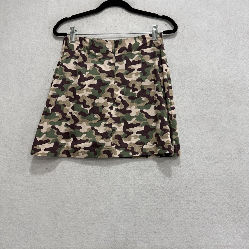 Zara Camo Shirt Skirt Set Womens XS Green Camouflage 2 Piece Military Utility - Picture 12 of 16